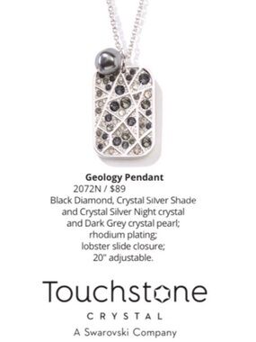 Swarovski Touchstone Crystal Silver Sparkling Geology Pendant Necklace NWT/BNIB